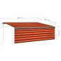 vidaXL Toldo automático retráctil con persiana 4x3 m naranja y marrón vidaXL Toldo automático retráctil con persiana 4x3 m naranja y marrón