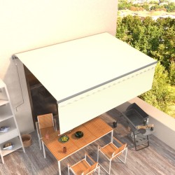 vidaXL Toldo retráctil automático con persiana 4,5x3 m color crema