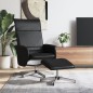 vidaXL Sillón reclinable con reposapiés cuero sintético negro vidaXL Sillón reclinable con reposapiés cuero sintético negro