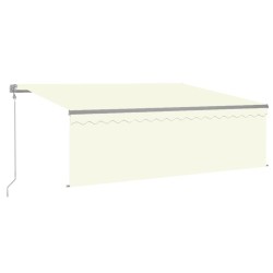 vidaXL Toldo retráctil automático con persiana 4,5x3 m color crema
