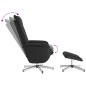 vidaXL Sillón reclinable con reposapiés cuero sintético negro vidaXL Sillón reclinable con reposapiés cuero sintético negro