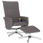 vidaXL Sillón de masaje reclinable con reposapiés cuero sintético gris vidaXL Sillón de masaje reclinable con reposapiés cuero sintético gris