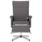 vidaXL Sillón de masaje reclinable con reposapiés cuero sintético gris vidaXL Sillón de masaje reclinable con reposapiés cuero sintético gris
