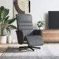 vidaXL Sillón reclinable con reposapiés cuero sintético gris vidaXL Sillón reclinable con reposapiés cuero sintético gris