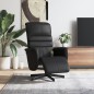 vidaXL Sillón reclinable masaje con reposapiés cuero sintético negro vidaXL Sillón reclinable masaje con reposapiés cuero sintético negro