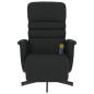 vidaXL Sillón reclinable masaje con reposapiés cuero sintético negro vidaXL Sillón reclinable masaje con reposapiés cuero sintético negro