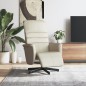 vidaXL Sillón reclinable con reposapiés cuero sintético color crema