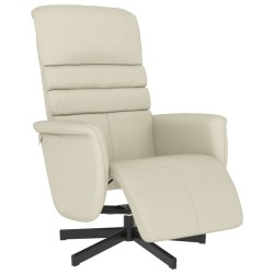 vidaXL Sillón reclinable con reposapiés cuero sintético color crema
