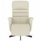 vidaXL Sillón reclinable con reposapiés cuero sintético color crema