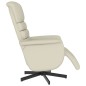 vidaXL Sillón reclinable con reposapiés cuero sintético color crema