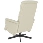 vidaXL Sillón reclinable con reposapiés cuero sintético color crema