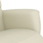 vidaXL Sillón reclinable con reposapiés cuero sintético color crema