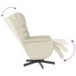 vidaXL Sillón reclinable con reposapiés cuero sintético color crema