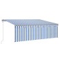 vidaXL Toldo automático persiana LED sensor viento azul blanco 4,5x3 m vidaXL Toldo automático persiana LED sensor viento azul blanco 4,5x3 m