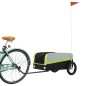 vidaXL Remolque para bicicleta hierro negro y verde 30 kg vidaXL Remolque para bicicleta hierro negro y verde 30 kg