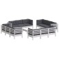 vidaXL Muebles de jardín 13 pzas con cojines antracita madera de pino vidaXL Muebles de jardín 13 pzas con cojines antracita madera de pino