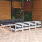 vidaXL Muebles de jardín 9 pzas con cojines madera maciza de pino vidaXL Muebles de jardín 9 pzas con cojines madera maciza de pino