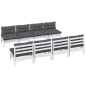vidaXL Muebles de jardín 9 pzas con cojines madera maciza de pino vidaXL Muebles de jardín 9 pzas con cojines madera maciza de pino