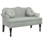 vidaXL Banco con cojines terciopelo gris claro 120,5x65x75 cm vidaXL Banco con cojines terciopelo gris claro 120,5x65x75 cm