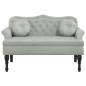 vidaXL Banco con cojines terciopelo gris claro 120,5x65x75 cm vidaXL Banco con cojines terciopelo gris claro 120,5x65x75 cm