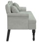 vidaXL Banco con cojines terciopelo gris claro 120,5x65x75 cm vidaXL Banco con cojines terciopelo gris claro 120,5x65x75 cm