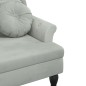 vidaXL Banco con cojines terciopelo gris claro 120,5x65x75 cm vidaXL Banco con cojines terciopelo gris claro 120,5x65x75 cm