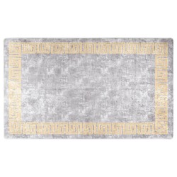 vidaXL Alfombra lavable antideslizante gris y dorado 120x170 cm