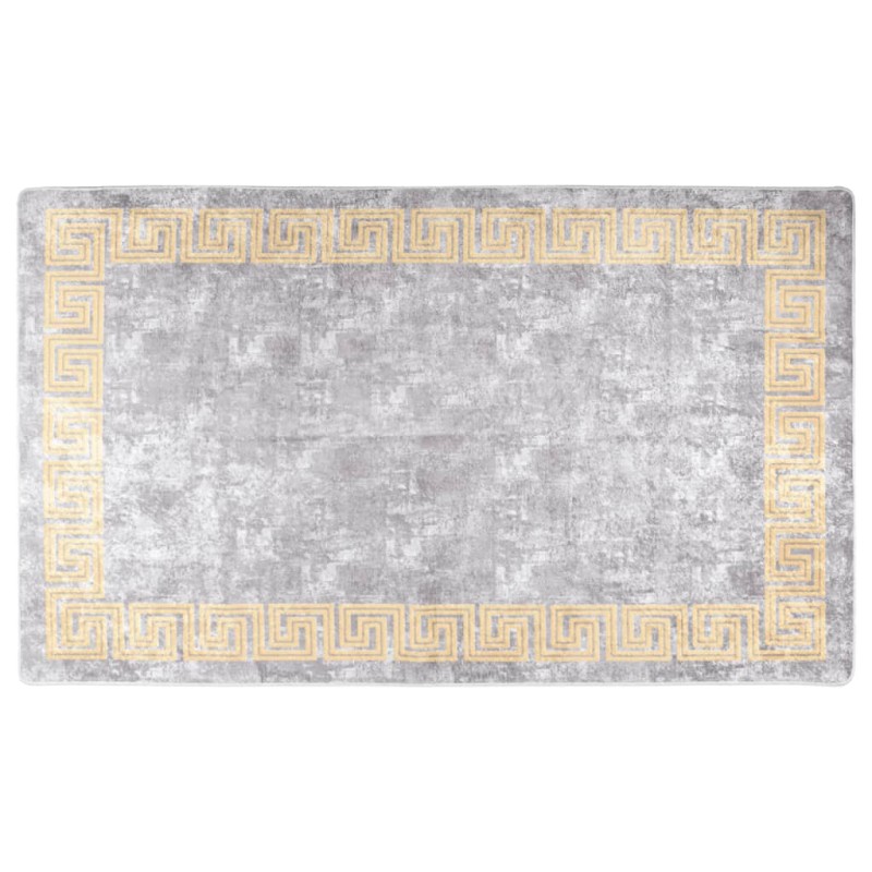 vidaXL Alfombra lavable antideslizante gris y dorado 120x170 cm