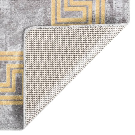 vidaXL Alfombra lavable antideslizante gris y dorado 120x170 cm