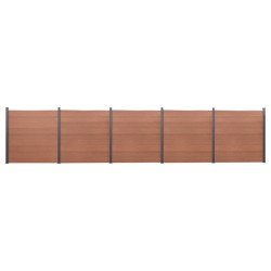 vidaXL Juego de paneles de valla WPC marrón 872x186 cm