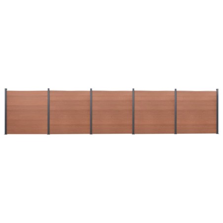 vidaXL Juego de paneles de valla WPC marrón 872x186 cm