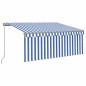 vidaXL Toldo manual retráctil con persiana y LED azul y blanco 3x2,5 m vidaXL Toldo manual retráctil con persiana y LED azul y blanco 3x2,5 m