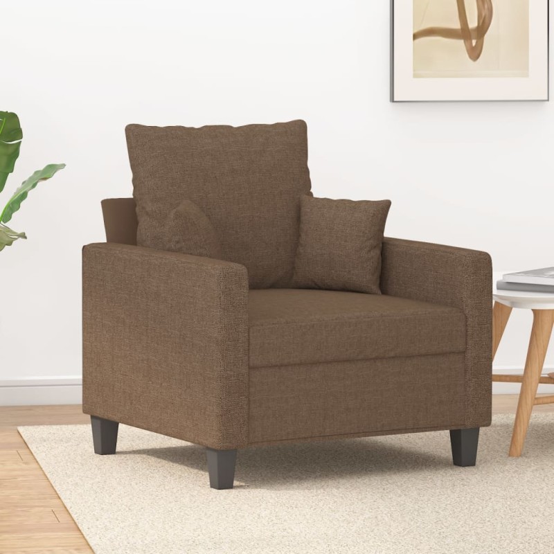 vidaXL Sillón de tela marrón 60 cm vidaXL Sillón de tela marrón 60 cm