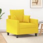 vidaXL Sillón de tela amarillo claro 60 cm vidaXL Sillón de tela amarillo claro 60 cm