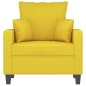 vidaXL Sillón de tela amarillo claro 60 cm vidaXL Sillón de tela amarillo claro 60 cm