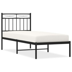 vidaXL Estructura de cama con cabecero metal negro 80x200 cm
