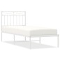 vidaXL Estructura de cama de metal con cabecero blanco 75x190 cm vidaXL Estructura de cama de metal con cabecero blanco 75x190 cm