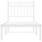 vidaXL Estructura de cama de metal con cabecero blanco 75x190 cm vidaXL Estructura de cama de metal con cabecero blanco 75x190 cm