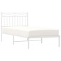 vidaXL Estructura de cama de metal con cabecero blanco 90x190 cm