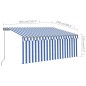 vidaXL Toldo manual retráctil con persiana y LED azul y blanco 3x2,5 m vidaXL Toldo manual retráctil con persiana y LED azul y blanco 3x2,5 m