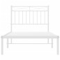 vidaXL Estructura de cama de metal con cabecero blanco 90x190 cm