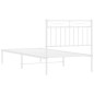 vidaXL Estructura de cama de metal con cabecero blanco 90x190 cm