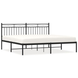 vidaXL Estructura de cama con cabecero metal negro 183x213 cm