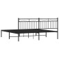 vidaXL Estructura de cama con cabecero metal negro 183x213 cm vidaXL Estructura de cama con cabecero metal negro 183x213 cm