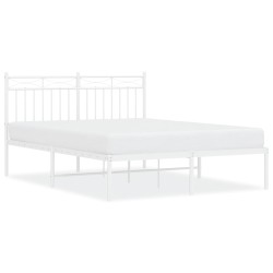 vidaXL Estructura de cama de metal con cabecero blanca 135x190 cm
