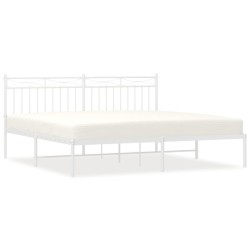 vidaXL Estructura de cama de metal con cabecero blanco 183x213 cm