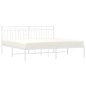 vidaXL Estructura de cama de metal con cabecero blanco 183x213 cm vidaXL Estructura de cama de metal con cabecero blanco 183x213 cm