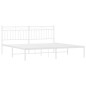 vidaXL Estructura de cama de metal con cabecero blanco 183x213 cm vidaXL Estructura de cama de metal con cabecero blanco 183x213 cm