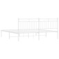 vidaXL Estructura de cama de metal con cabecero blanco 183x213 cm vidaXL Estructura de cama de metal con cabecero blanco 183x213 cm