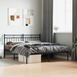vidaXL Estructura de cama con cabecero metal negro 160x200 cm